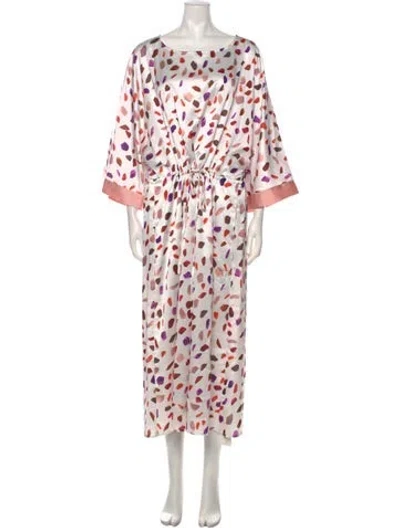 Pre-owned Essentiel Antwerp Animal Print Long Dress In White