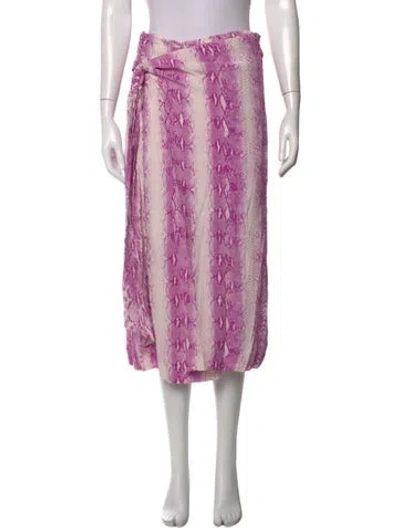 Pre-owned Essentiel Antwerp Animal Print Midi Length Skirt W/ Tags In Purple