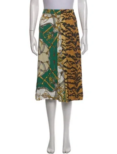 Pre-owned Essentiel Antwerp Animal Print Midi Length Skirt W/ Tags In Yellow