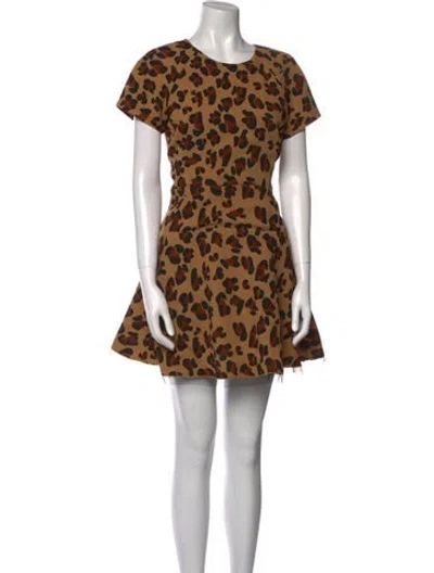 Pre-owned Essentiel Antwerp Animal Print Mini Dress In Neutral