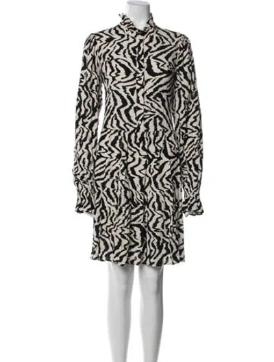 Pre-owned Essentiel Antwerp Animal Print Mini Dress In White