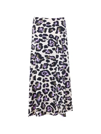 Essentiel Antwerp Animalier-print Pleated Midi Skirt In Multi