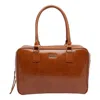 Essentiel Antwerp Iremy Shiny Shoulder Bag In Brown