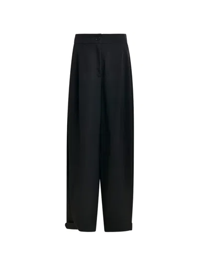 Essentiel Antwerp Barrel-leg Pleated Trousers In Black