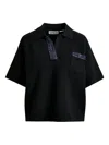 Essentiel Antwerp Beaded-embellished Polo Shirt In Black