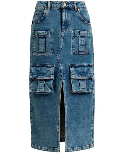 Essentiel Antwerp Belt Loop Skirt In Blue