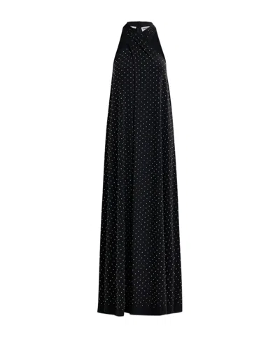 Essentiel Antwerp Black And White Halter Neck Maxi-length Dress