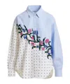 Essentiel Antwerp Independence Embroidered Buttondown Shirt In Blue