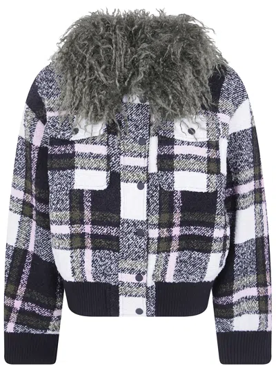 Essentiel Antwerp Bomber Jacket Faux Fur Collar "kpop" In Black