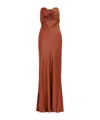 Essentiel Antwerp Hierro Strapless Midi Dress In Brown