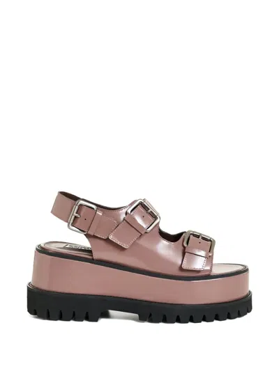 Essentiel Antwerp Buckle Platform Sandals In Pink