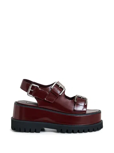 Essentiel Antwerp Buckle-strap Platform Sandals In Brown