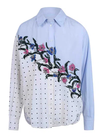 Essentiel Antwerp Bully Contrast Polka Dot And Applications In Blue