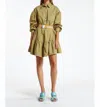 Essentiel Antwerp Buplift Long Sleeve Shirtdress In Crocodile Dundee