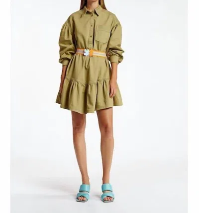 Essentiel Antwerp Buplift Long Sleeve Shirtdress In Crocodile Dundee