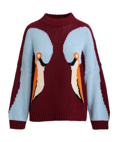 Essentiel Antwerp Embroidered High-neck Sweater In Brown