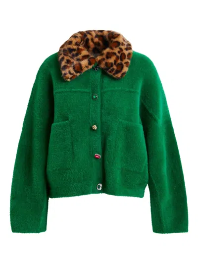 Essentiel Antwerp Button-embellshment Cardigan In Green