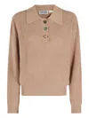 Essentiel Antwerp Button-fastening Collared Polo Sweater In Brown