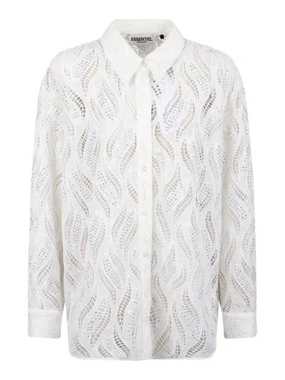 Essentiel Antwerp White Shirt In Sangallo With Decorations