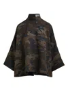 Essentiel Antwerp Camouflage-pattern High-neck Blouse In Brown