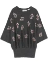 ESSENTIEL ANTWERP CAPE-EFFECT SEQUIN-EMBELLISHED TOP