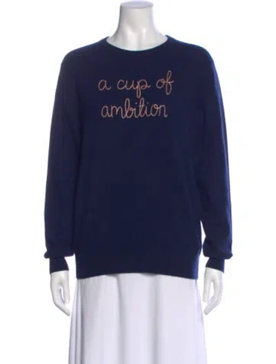 Pre-owned Essentiel Antwerp Cashmere Graphic Print Sweater In Blue