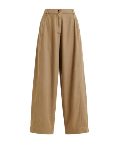 Essentiel Antwerp Casual Pants With Belt Loops In Brown