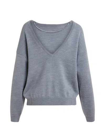 Essentiel Antwerp Chain-detail Sweater In Gray