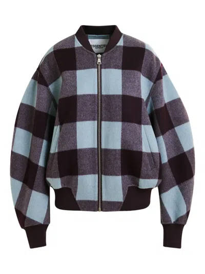 Essentiel Antwerp Check-pattern Bomber Jacket In Multi