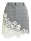 Essentiel Antwerp Check-pattern Lace-appliqué Miniskirt In Multi