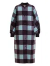 Essentiel Antwerp Check-pattern Ribbed-cuff Coat In Green