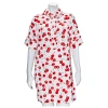 Essentiel Antwerp Cherry Print Short Sleeve Dress In Cherry / Navy
