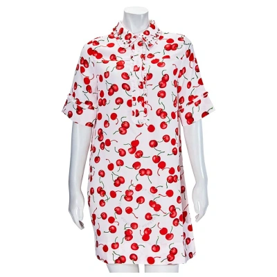 Essentiel Antwerp Cherry Print Short Sleeve Dress In Cherry / Navy