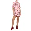 Essentiel Antwerp Cherry Print Short Sleeve Dress In Pink