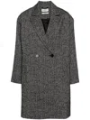 Essentiel Antwerp Chevron-pattern Coat In Black