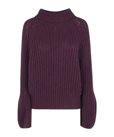Essentiel Antwerp Chunky-knit Turtleneck Sweater In Burgundy