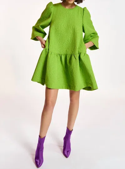 Essentiel Antwerp Clownfish Jacquard Dress In Dark Lemon In Green