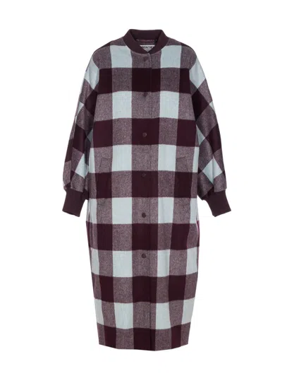 Essentiel Antwerp Double-breasted Check Coat In Multi