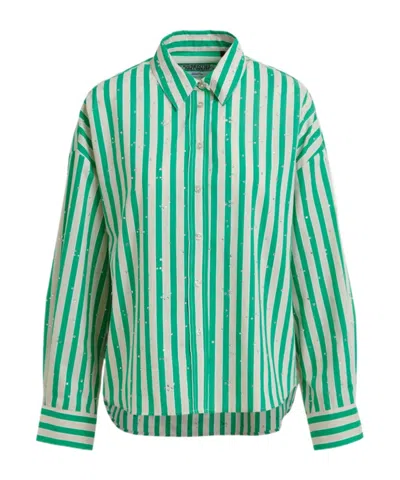 Essentiel Antwerp Collared Long-sleeved Shirt In Green