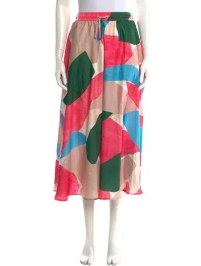 Pre-owned Essentiel Antwerp Colorblock Pattern Midi Length Skirt In Neutral