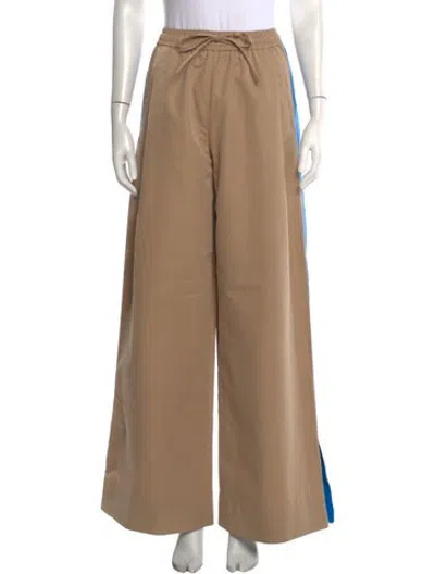 Pre-owned Essentiel Antwerp Colorblock Pattern Wide Leg Pants In Neutrals
