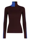 Essentiel Antwerp Colour-block Ribbed Sweater In Red