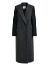 Essentiel Antwerp Contrast-sleeve Double-breasted Coat In Black