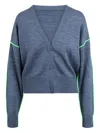 Essentiel Antwerp Contrast-trim Cardigan In Blue