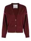 Essentiel Antwerp Contrast-trim Cardigan In Red