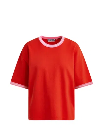 Essentiel Antwerp Contrast-trim T-shirt In Red