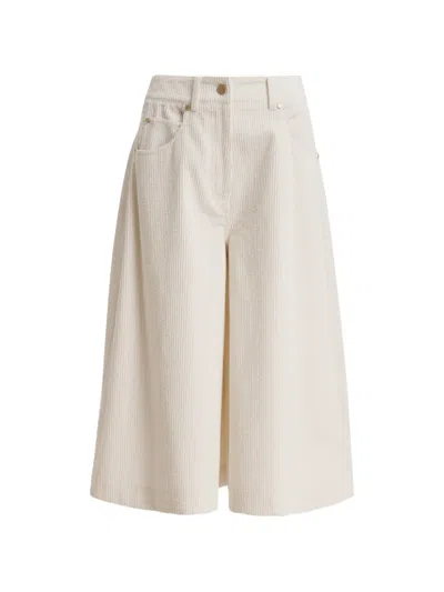 Essentiel Antwerp Corduroy Flared Shorts In Neutral