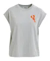 Essentiel Antwerp Cotton T-shirt With Embroidery In Gray