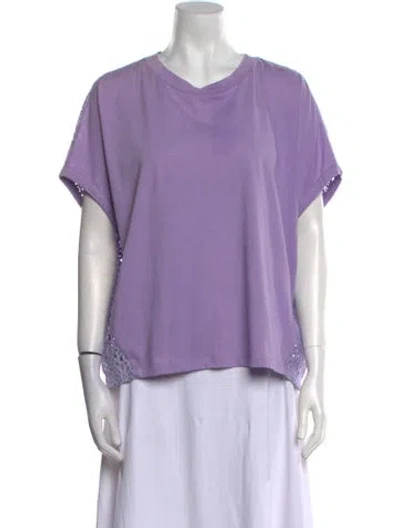 Pre-owned Essentiel Antwerp Cowl Neck Short Sleeve T-shirt In Purple
