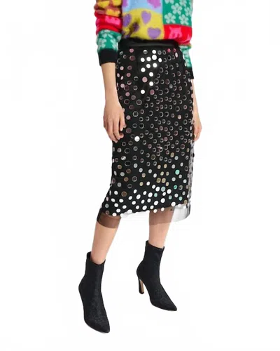 Essentiel Antwerp Crescent Skirt In Black/silver